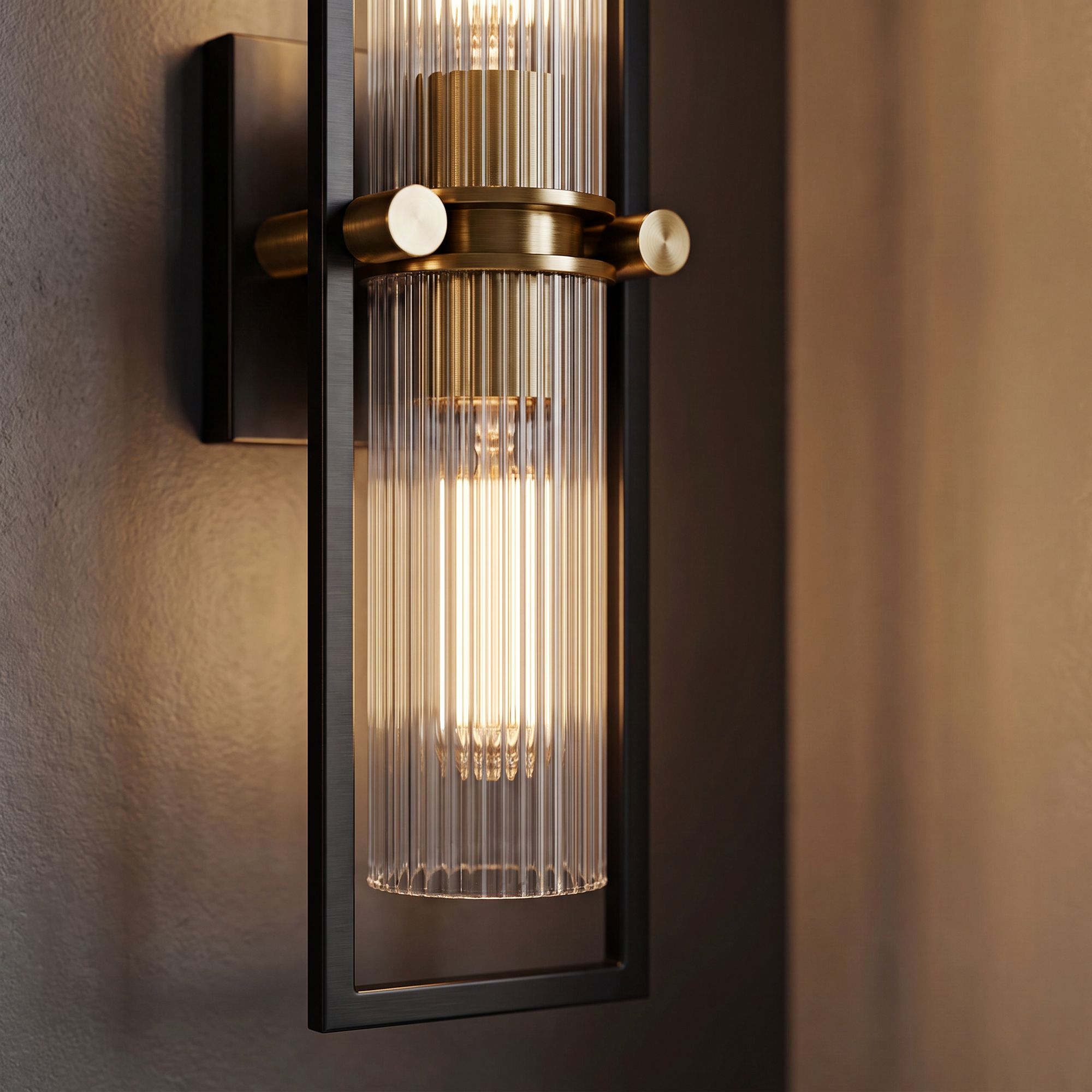 Image 5 Possini Euro Design Ramos 24" High Black and Brass 2-Light Wall Sconce more views