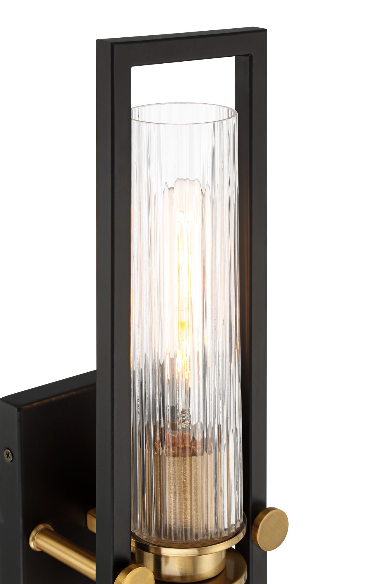 Image 7 Possini Euro Design Ramos 24" High Black and Brass 2-Light Wall Sconce more views