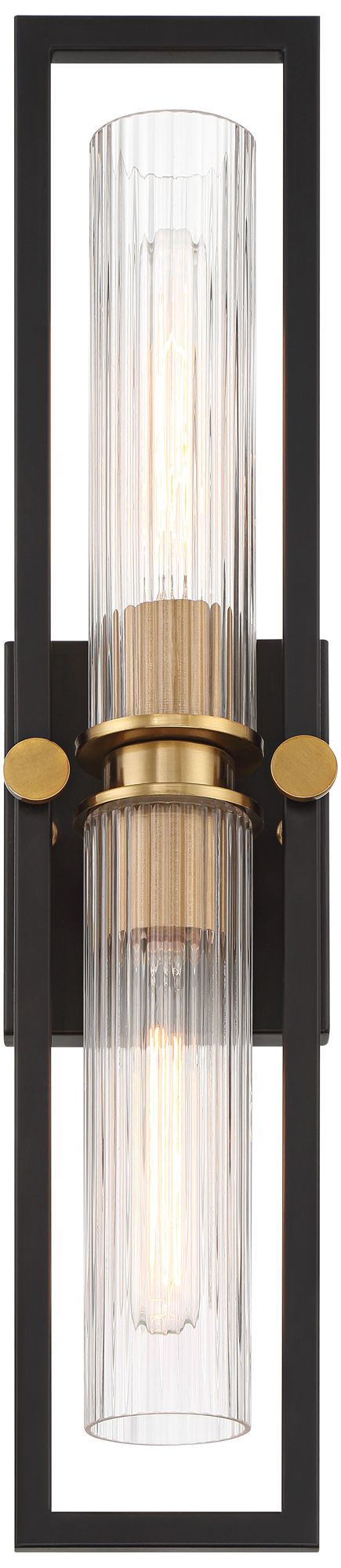 Possini Euro Design Ramos 24" High Black and Brass 2-Light Wall Sconce in scene