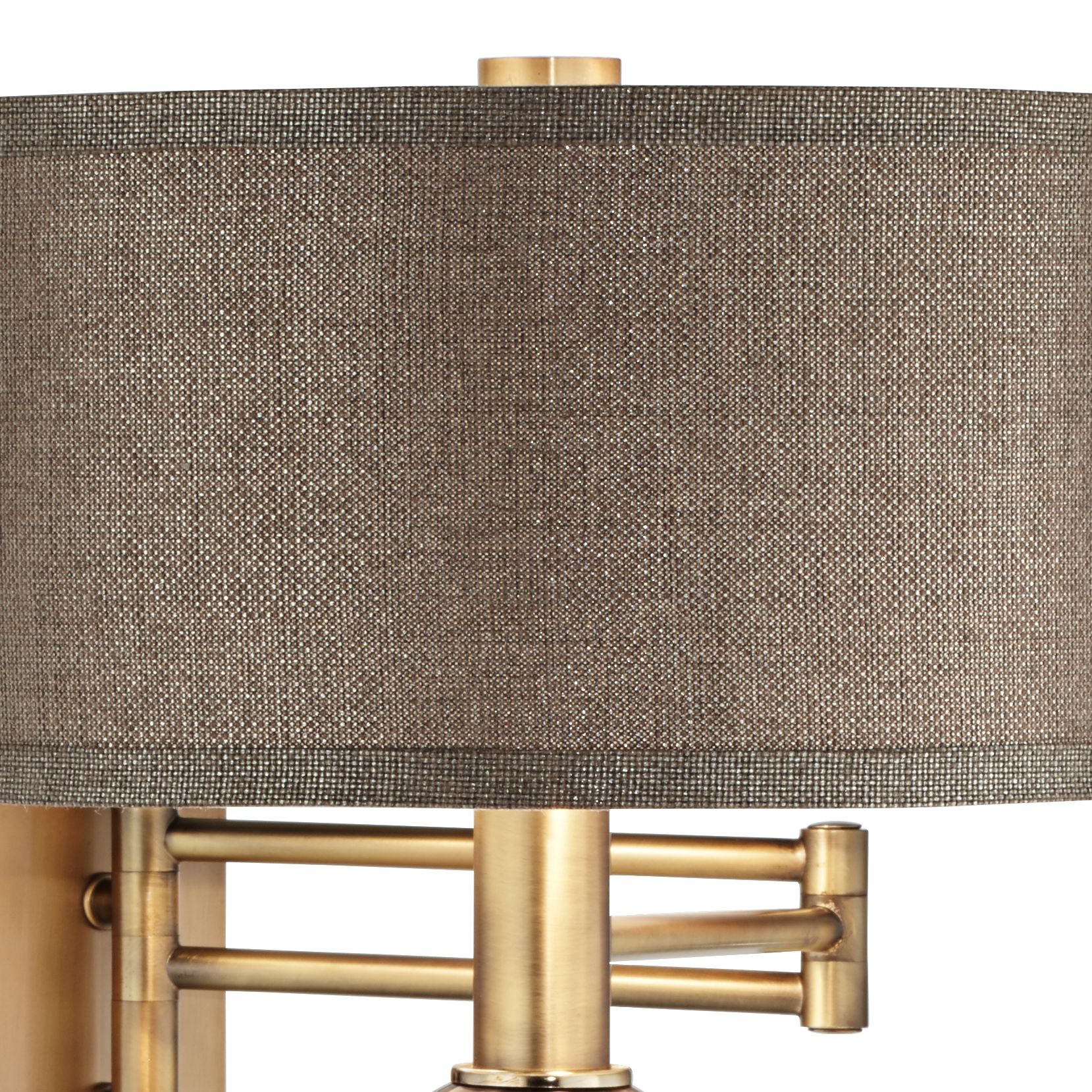 Image 4 Possini Euro Design Richford Brass Plug-In Swing Arm Wall Lamp with Dimmer more views
