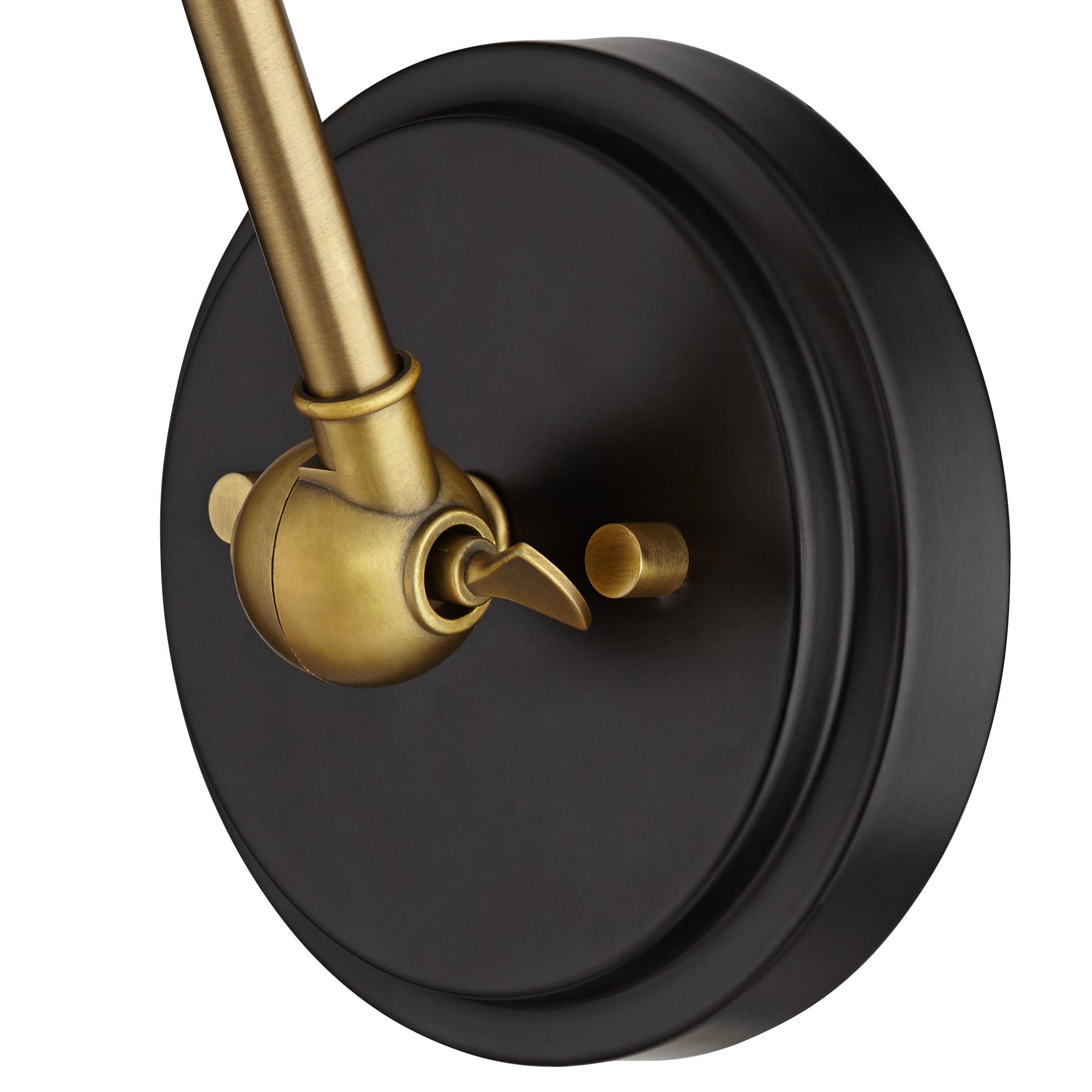 Image 4 Possini Euro Design Sania Black Brass Adj. Swing Arm Hardwire Wall Lamp more views
