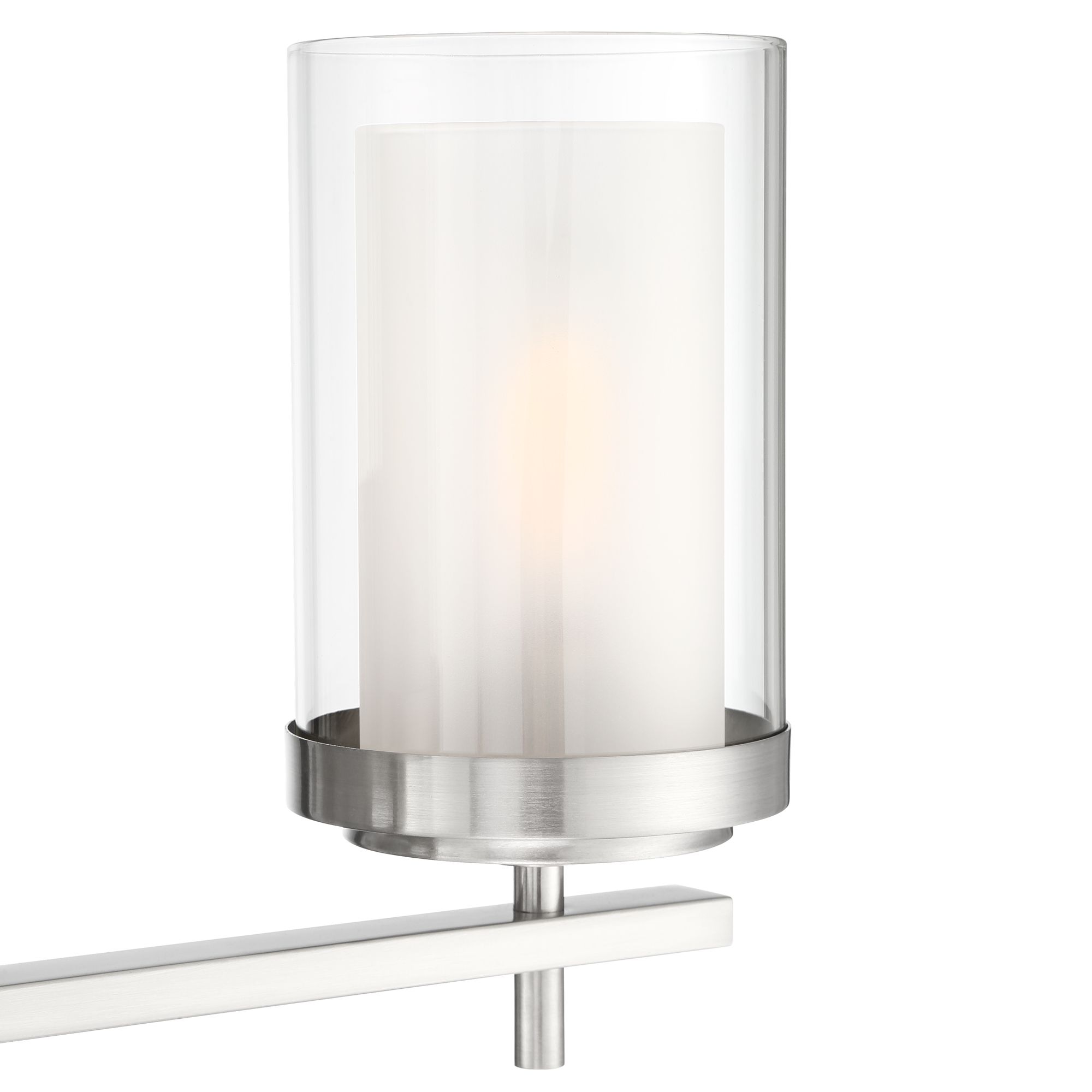 Image 4 Possini Euro Design Sannah 22" Wide Double Glass Nickel Bath Light more views