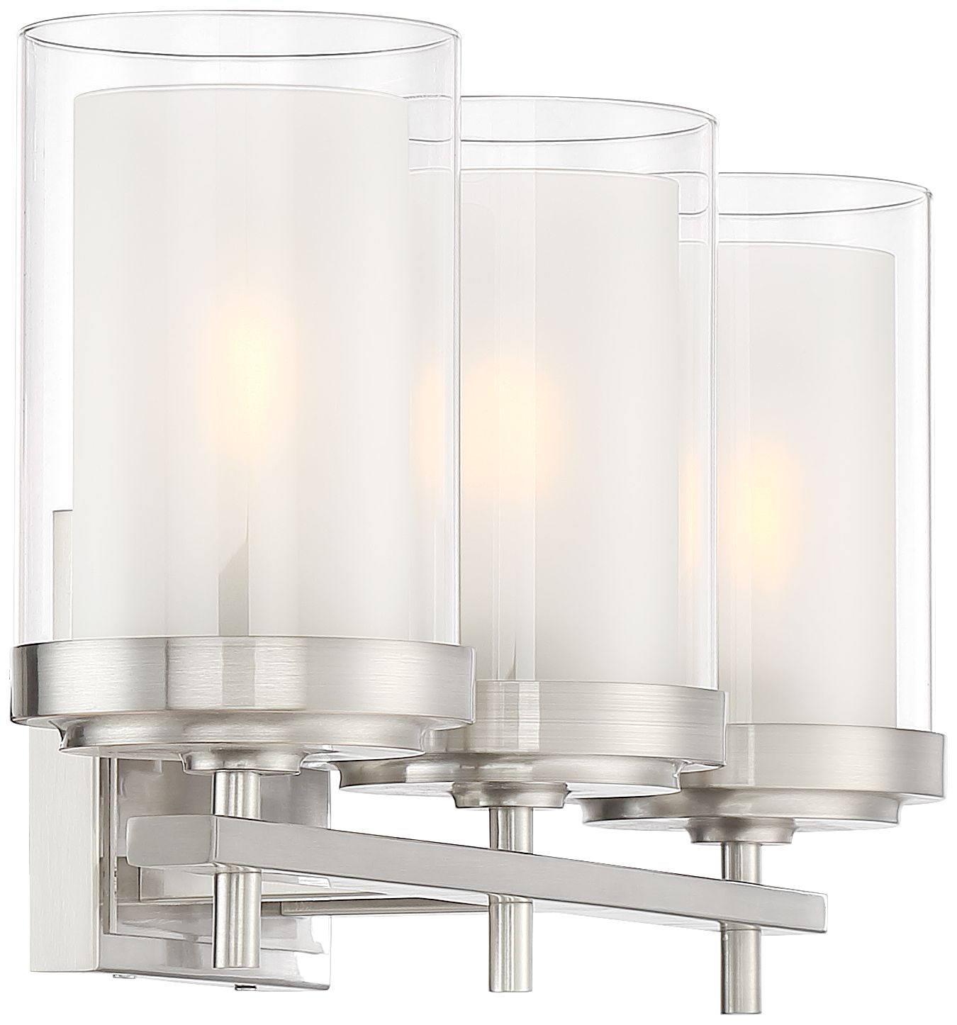 Image 6 Possini Euro Design Sannah 22" Wide Double Glass Nickel Bath Light more views