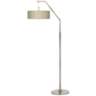 Possini Euro Design Sesame Faux Silk Modern Arc Floor Lamp