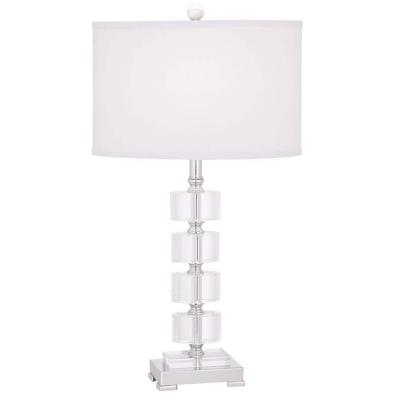 Image 1 Possini Euro Design Stacked Crystal Ovals Table Lamp