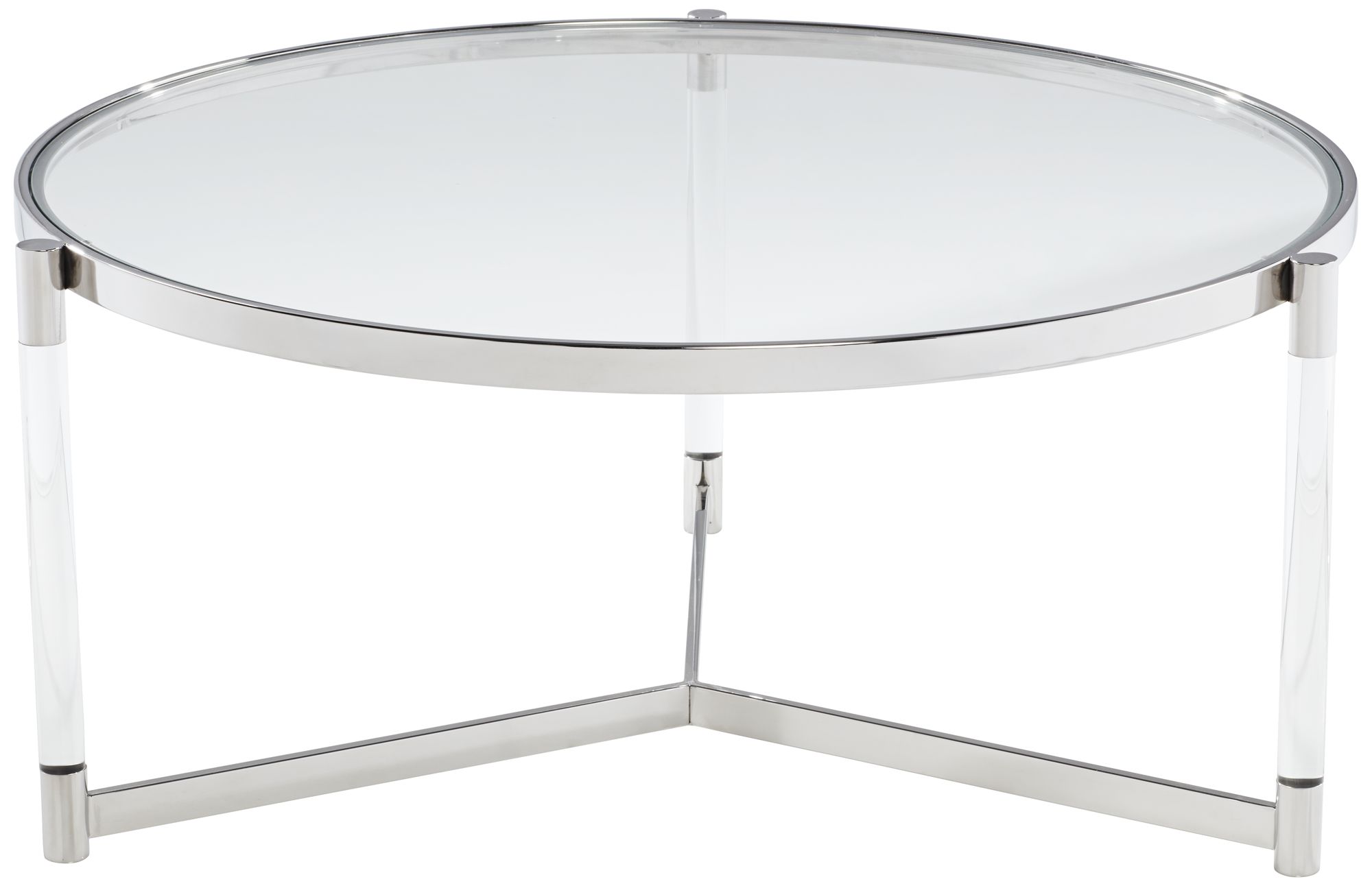Image 3 Possini Euro Design Stefania 36" Silver/Acrylic Modern Coffee Table