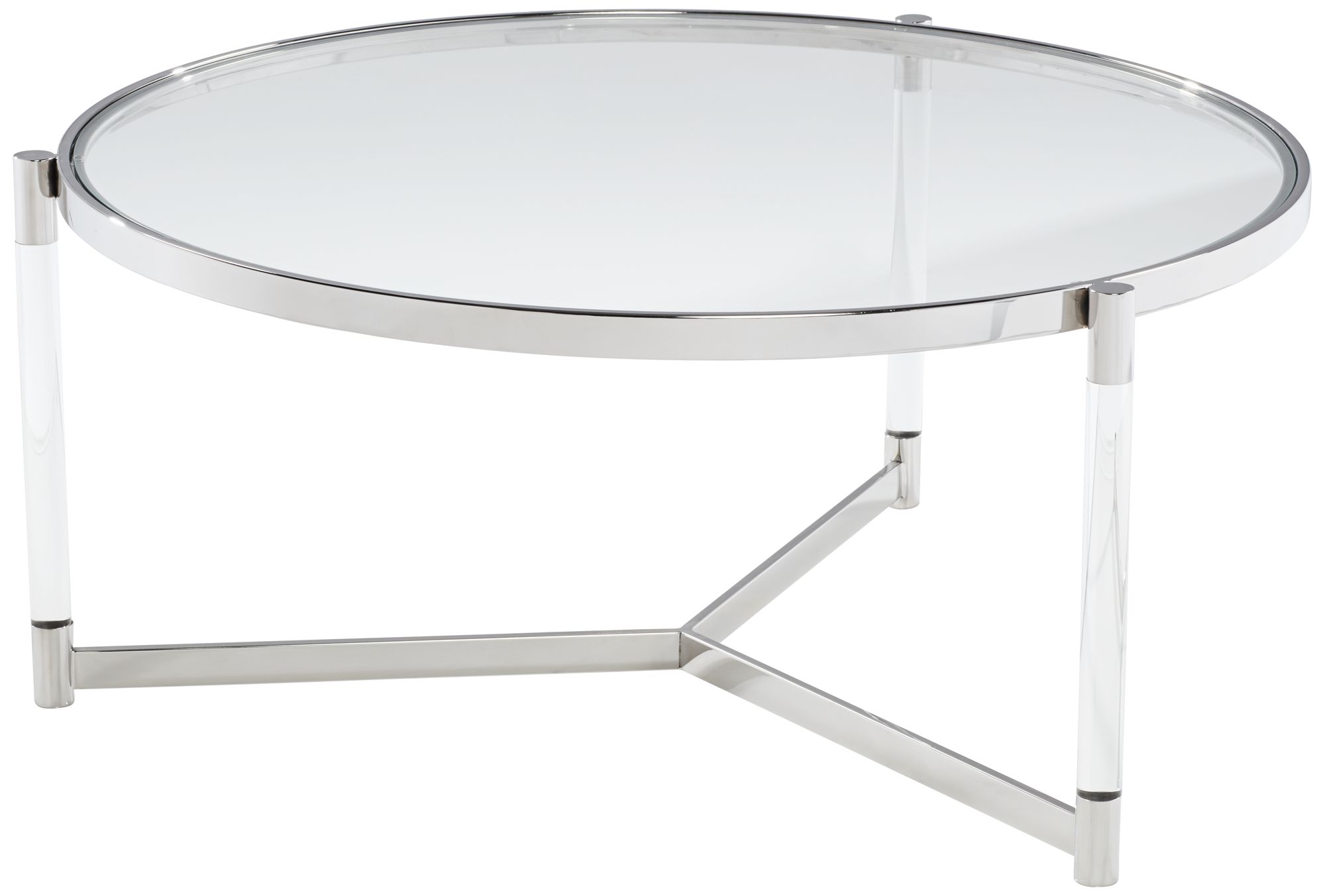 Image 7 Possini Euro Design Stefania 36" Silver/Acrylic Modern Coffee Table more views