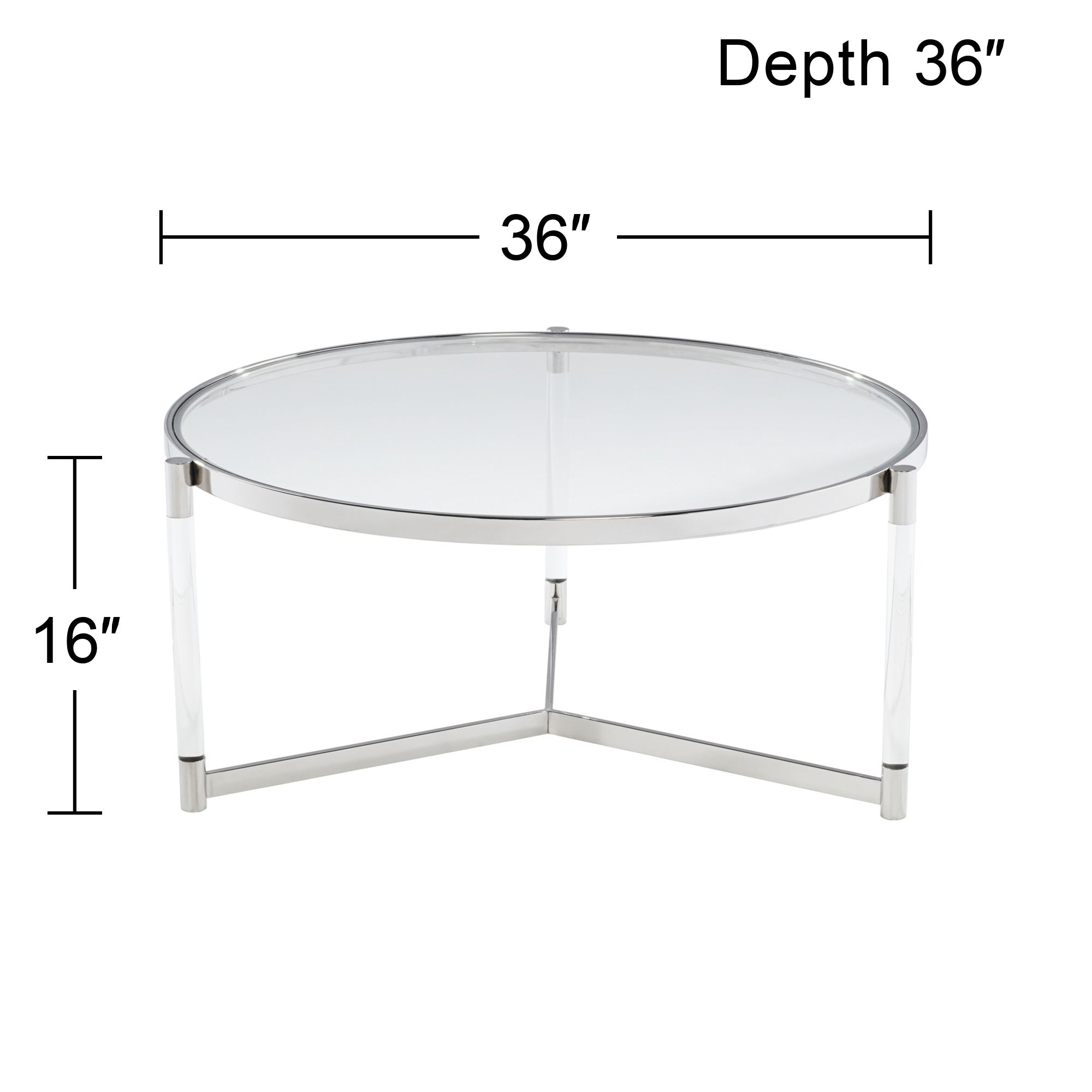 Possini Euro Design Stefania 36" Silver/Acrylic Modern Coffee Table in scene