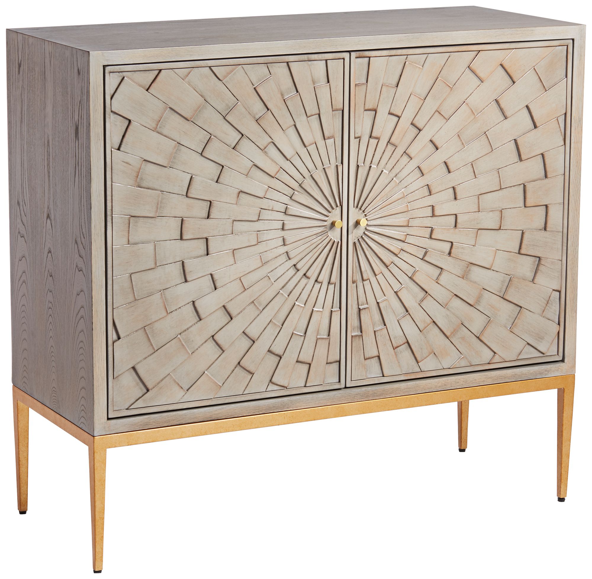 Image 3 Possini Euro Design Sunburst 39 1/2"W 2-Door Gray Wood Accent Chest
