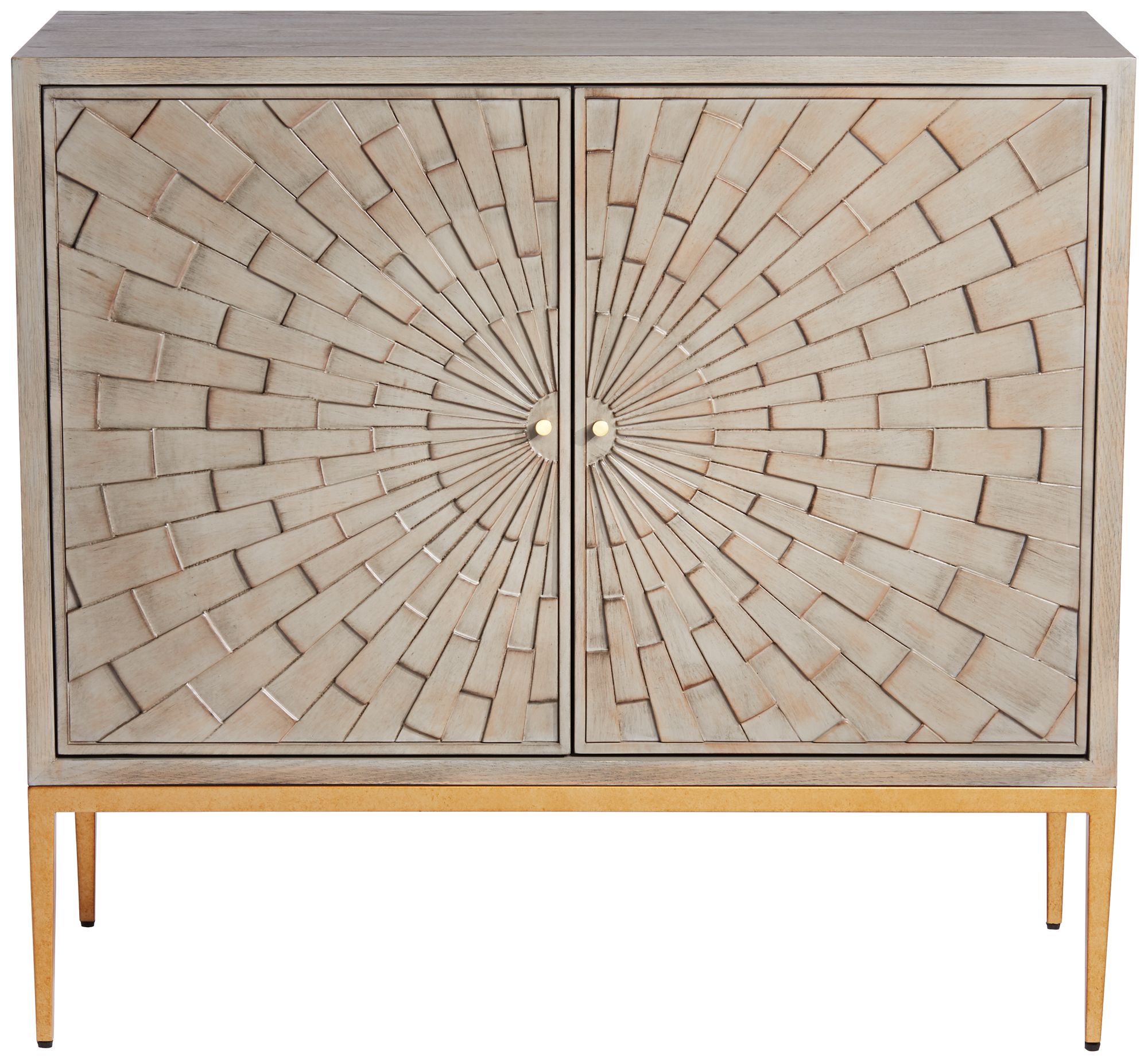 Image 6 Possini Euro Design Sunburst 39 1/2"W 2-Door Gray Wood Accent Chest more views
