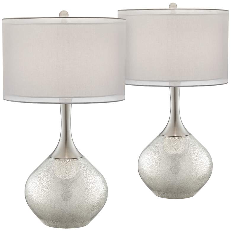 Image 3 Possini Euro Design Swift 30 1/2" Mercury Glass Table Lamps Set of 2