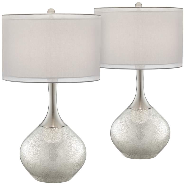 Image 3 Possini Euro Design Swift Mercury Glass Table Lamps Set of 2