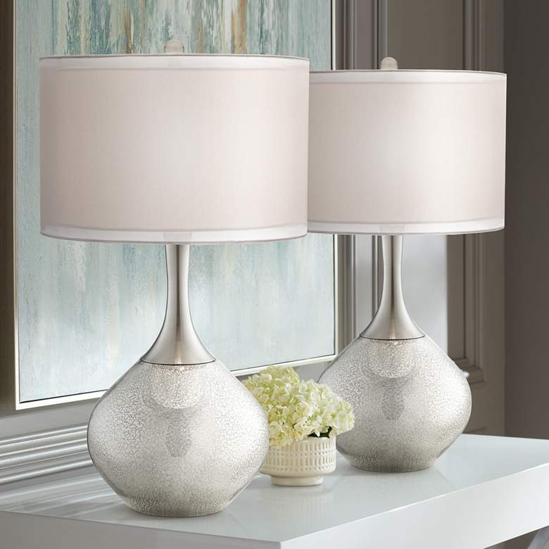 Image 2 Possini Euro Design Swift Mercury Glass Table Lamps Set of 2