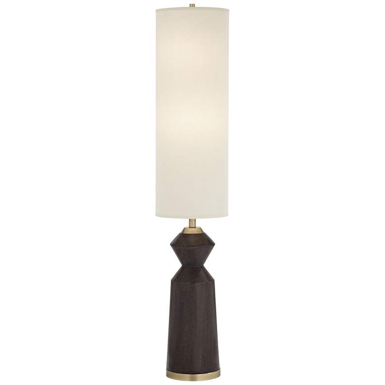 Image 2 Possini Euro Design Taboo 66" Sculpted Faux Wood Modern Floor Lamp