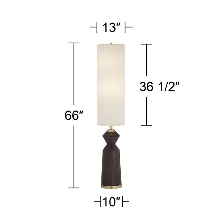Image 7 Possini Euro Design Taboo 66" Sculpted Faux Wood Modern Floor Lamp more views
