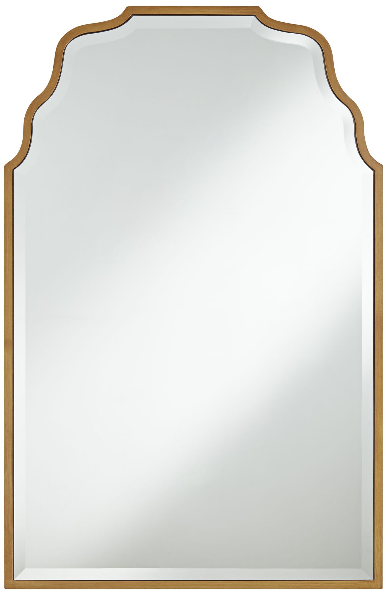 Image 3 Possini Euro Design Tali Antique Gold 40" x 26" Wave Trad. Mirror