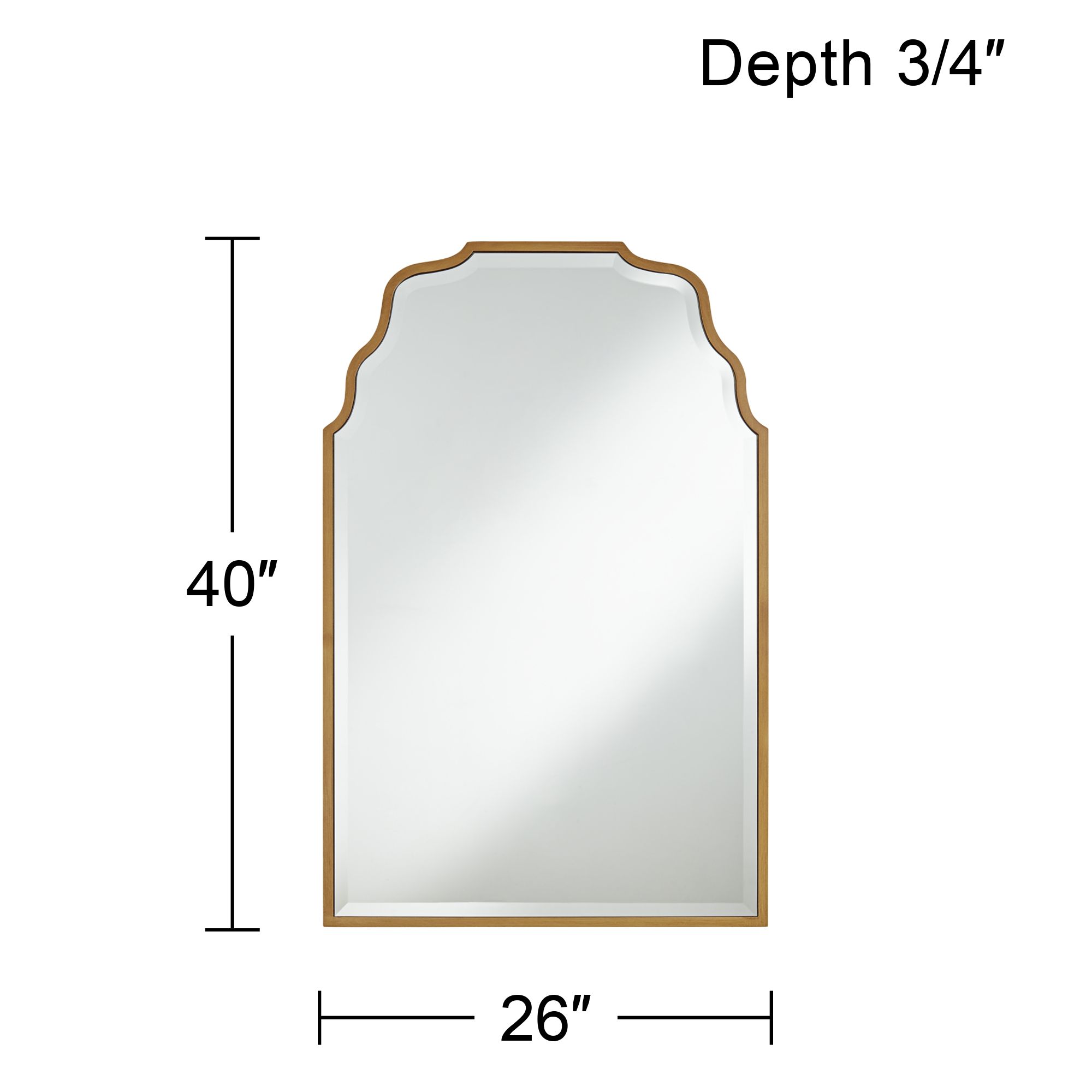 Possini Euro Design Tali Antique Gold 40" x 26" Wave Trad. Mirror in scene