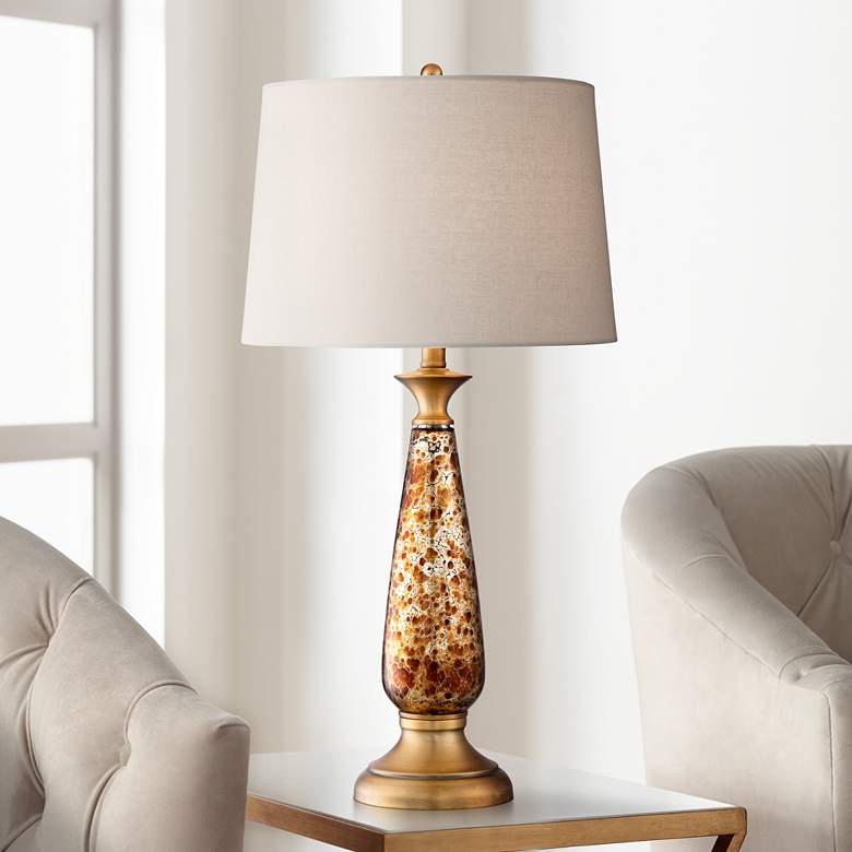 Image 1 Possini Euro Design Tilda Gold Column Table Lamp