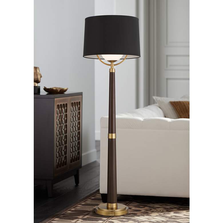 Image 1 Possini Euro Design Torrance Bronze and Gold Double Shade Floor Lamp