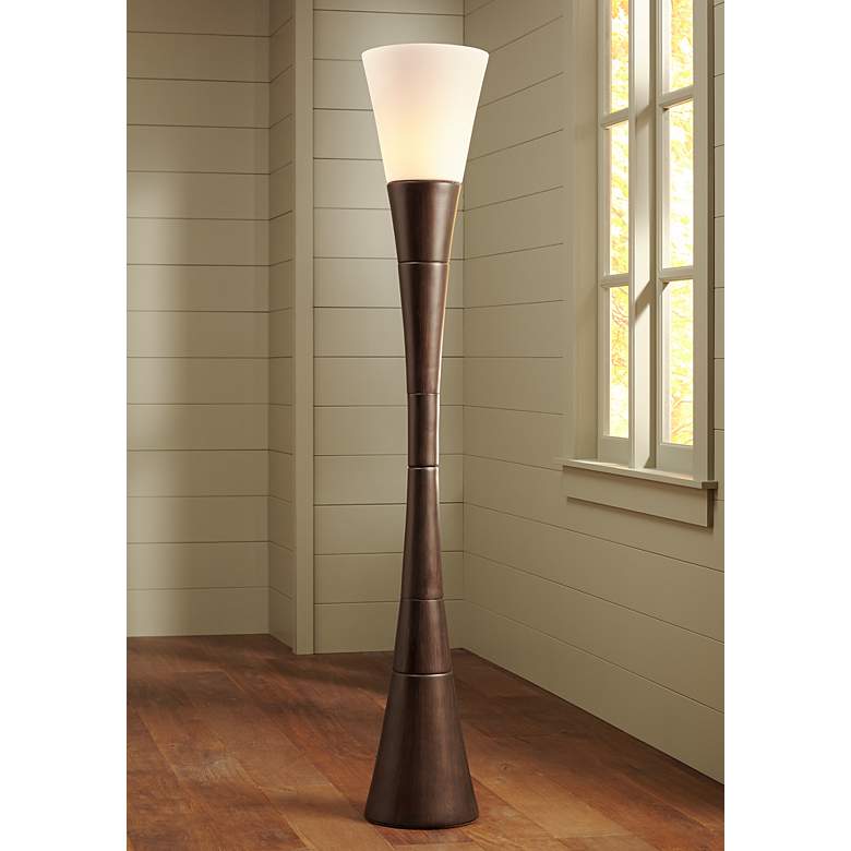 Image 1 Possini Euro Design Urban Coffee Torchiere Floor Lamp