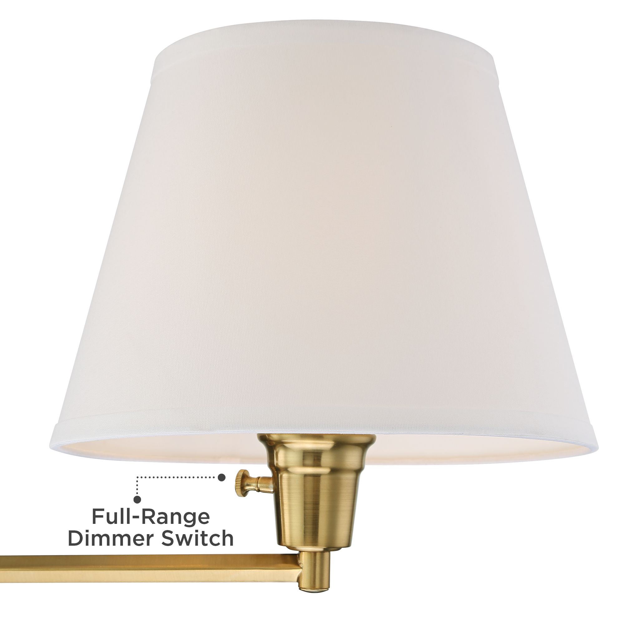 Image 4 Possini Euro Design Valentine Warm Gold Swing Arm Plug-In Wall Lamps Set/2 more views