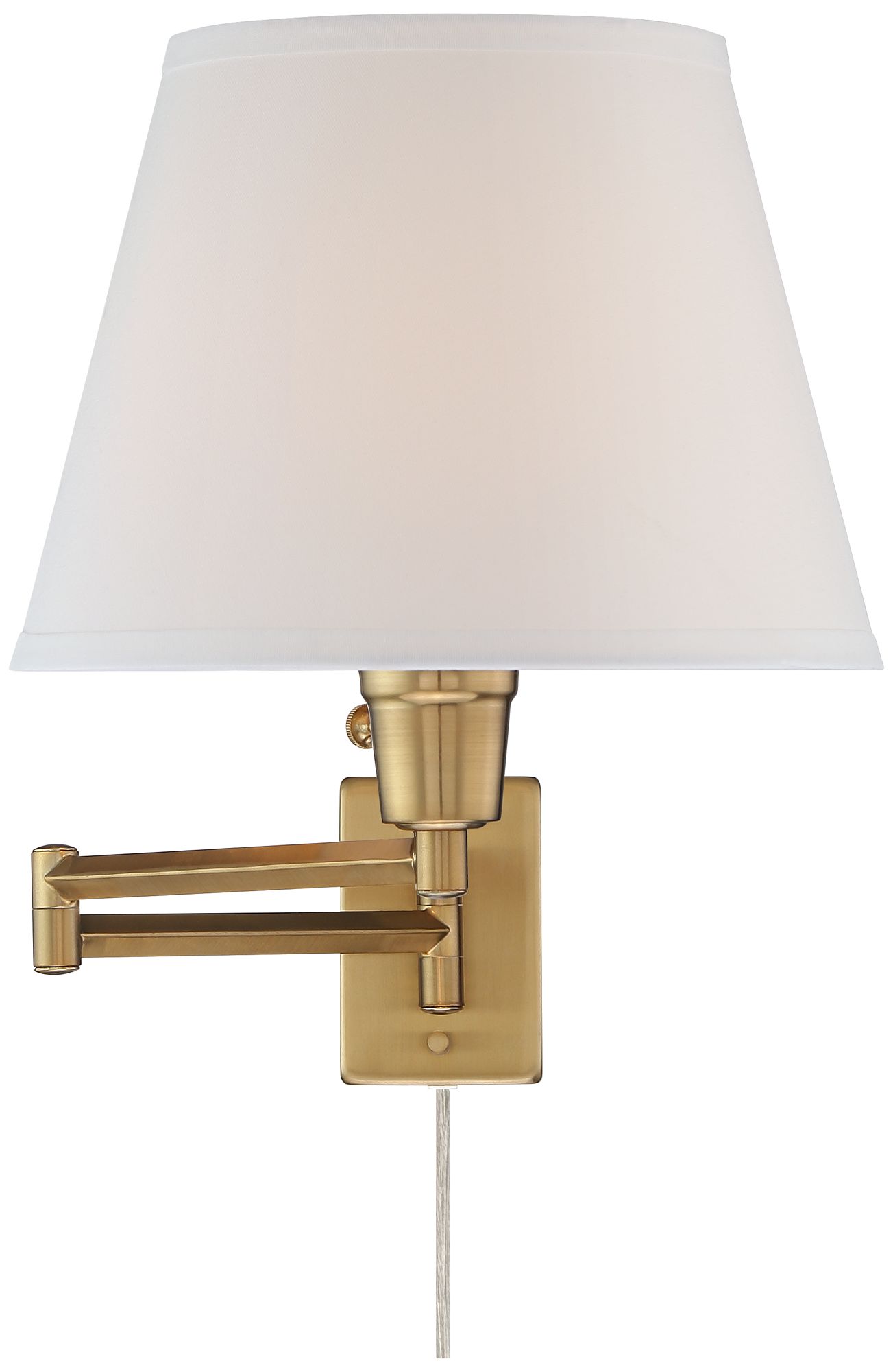 Image 6 Possini Euro Design Valentine Warm Gold Swing Arm Plug-In Wall Lamps Set/2 more views