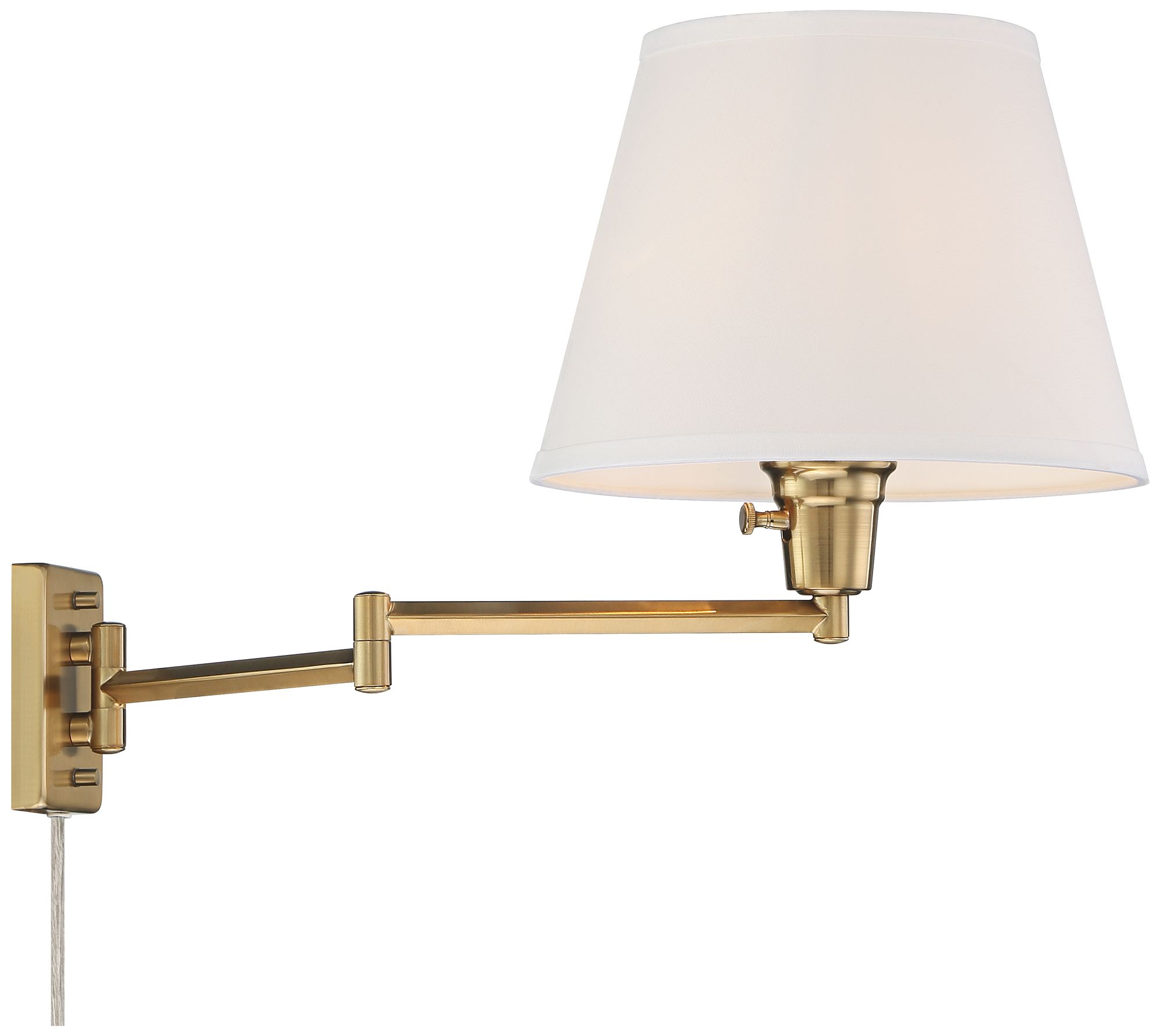 Possini Euro Design Valentine Warm Gold Swing Arm Plug-In Wall Lamps Set/2 in scene