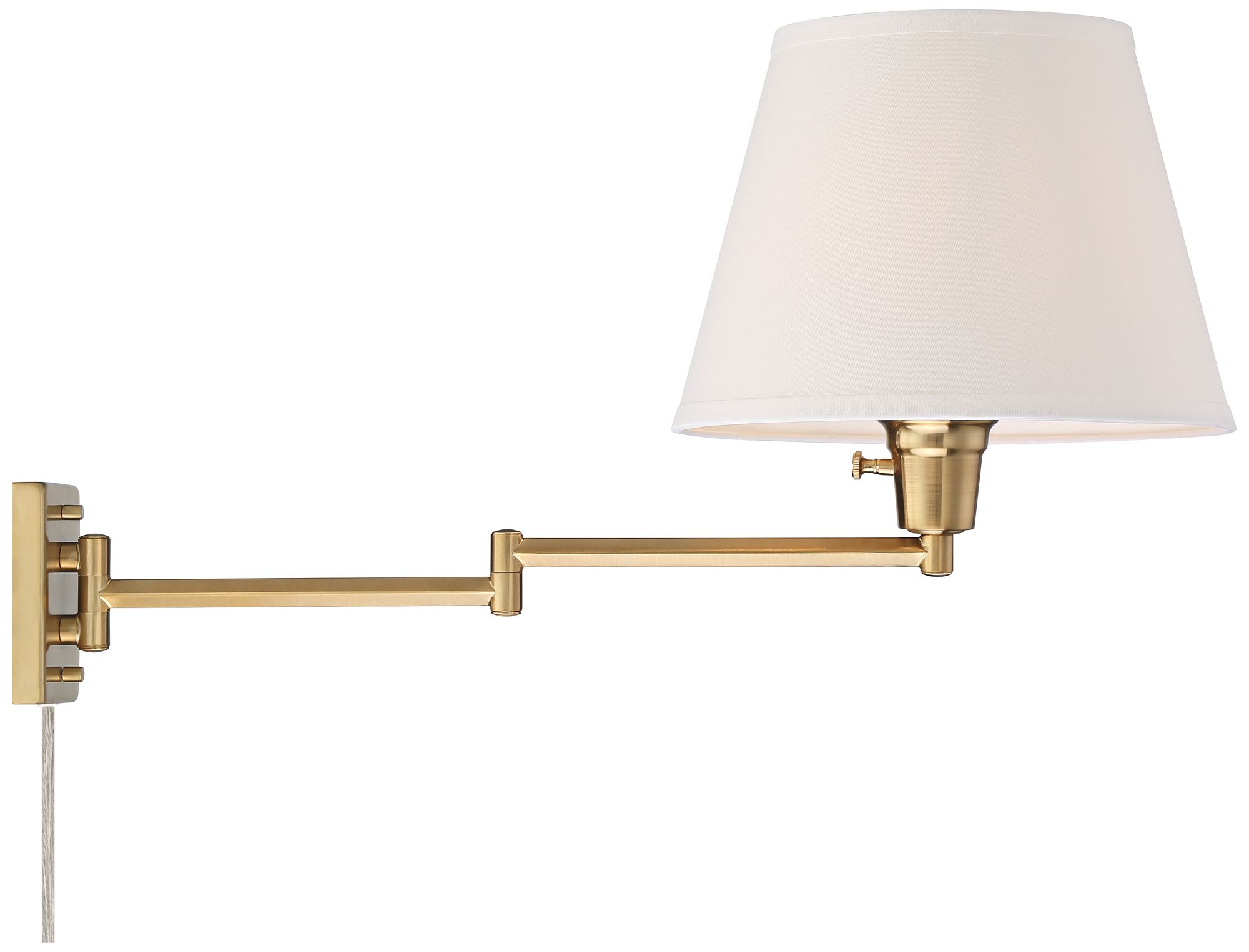 Possini Euro Design Valentine Warm Gold Swing Arm Plug-In Wall Lamps Set/2 in scene