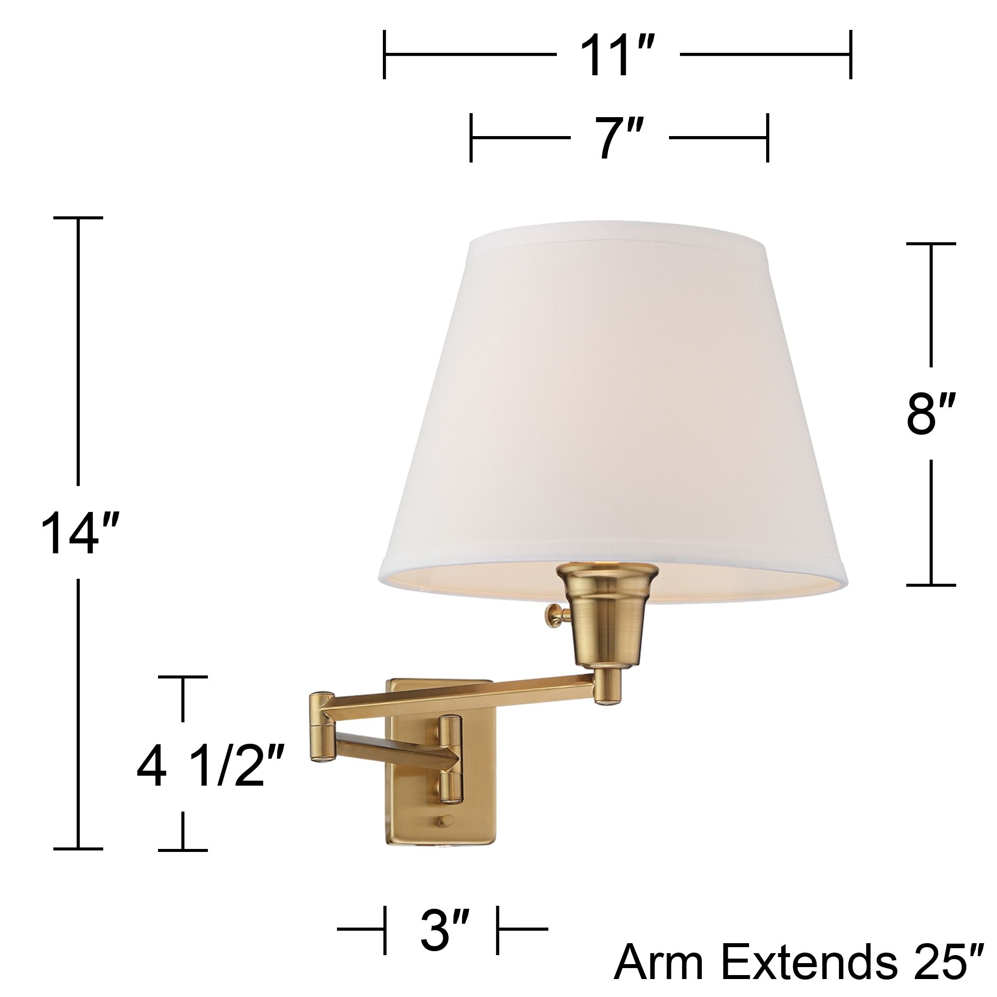Possini Euro Design Valentine Warm Gold Swing Arm Plug-In Wall Lamps Set/2 in scene