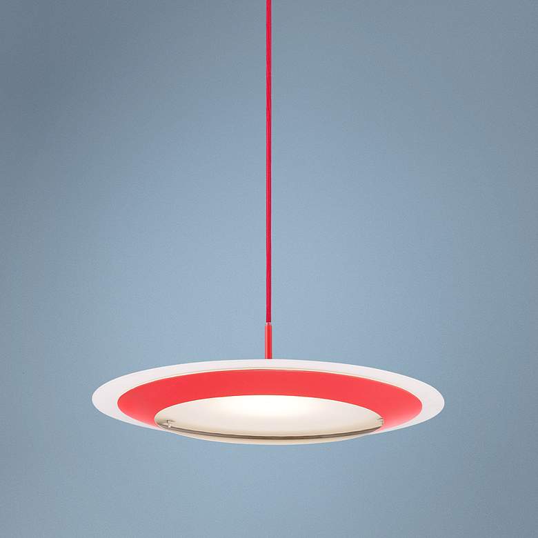 Image 1 Possini Euro Design Ventero 18 inch Wide Red LED Pendant Light