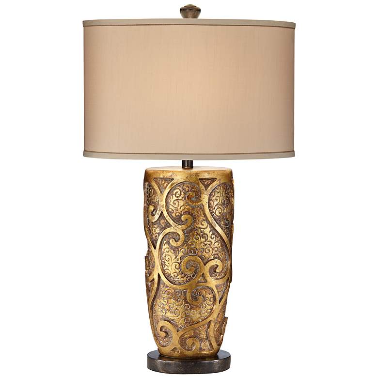 Image 1 Possini Euro Design Veria Gold Scroll Table Lamp