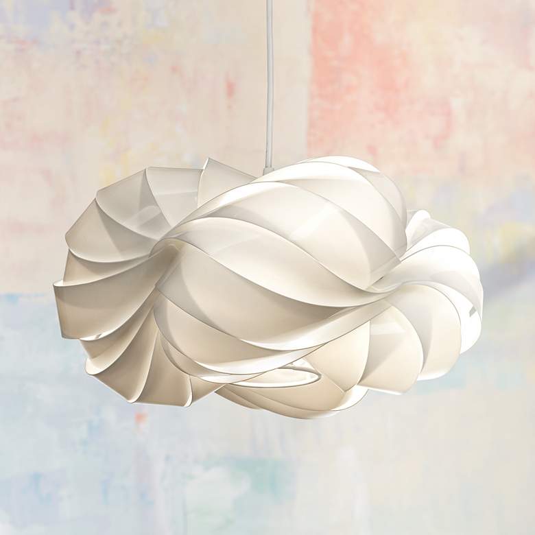 Image 1 Possini Euro Design White Cloud 15 inch Wide Pendant Chandelier