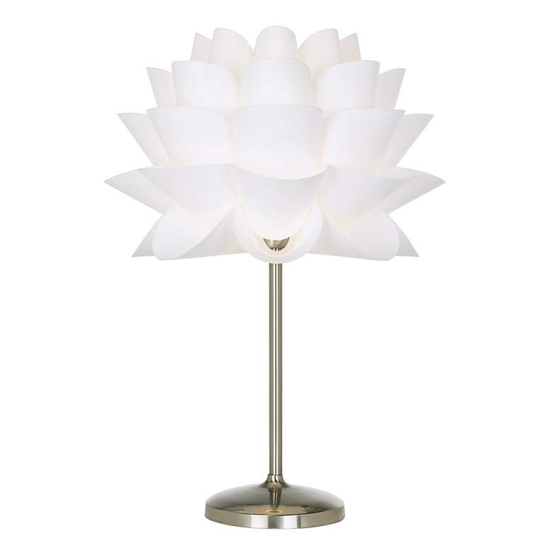 Image 1 Possini Euro Design White Flower Acrylic Shade Table Lamp