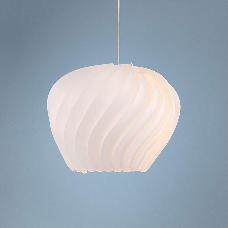 Image 1 Possini Euro Design White Waves Contemporary Pendant Light