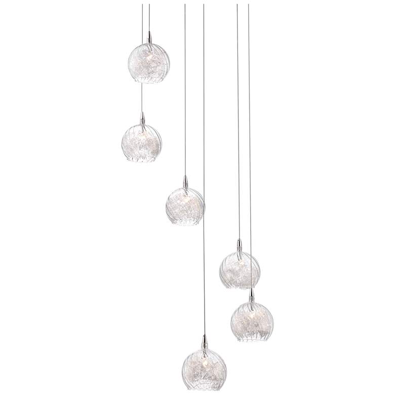 Image 2 Possini Euro Design Wired 18" Wide 6 Light Modern Glass Pendant