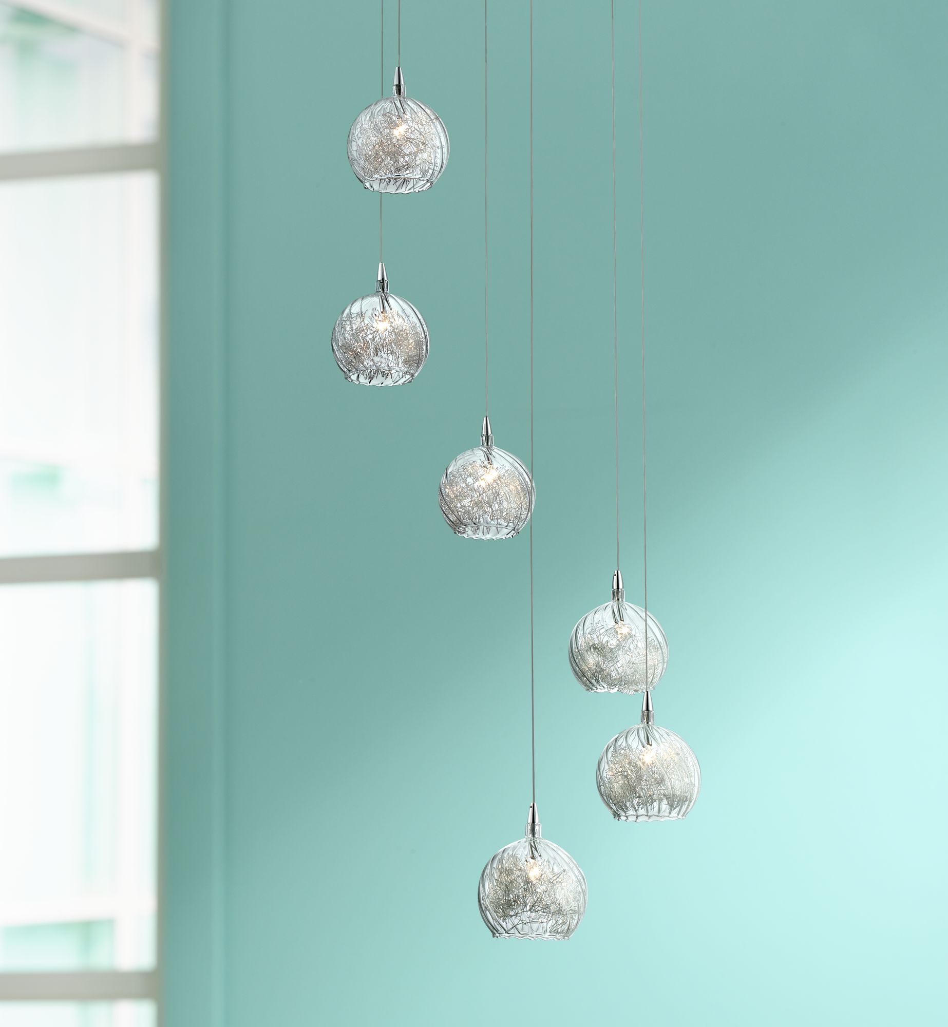 18 inch glass pendant light