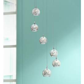 Image1 of Possini Euro Design Wired 18" Wide 6 Light Modern Glass Pendant