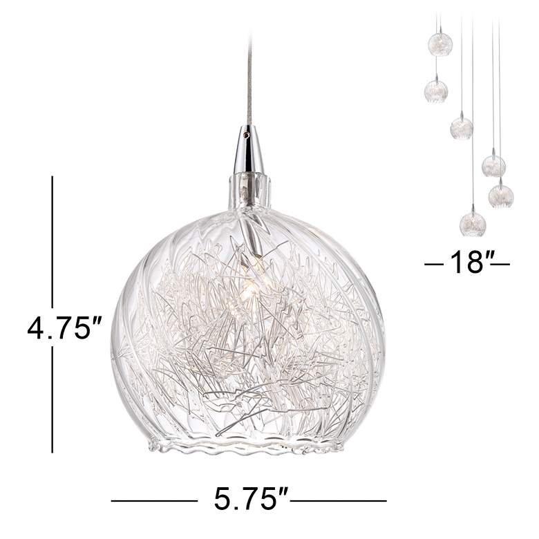 Image 6 Possini Euro Design Wired 18 inch Wide 6 Light Modern Glass Pendant more views