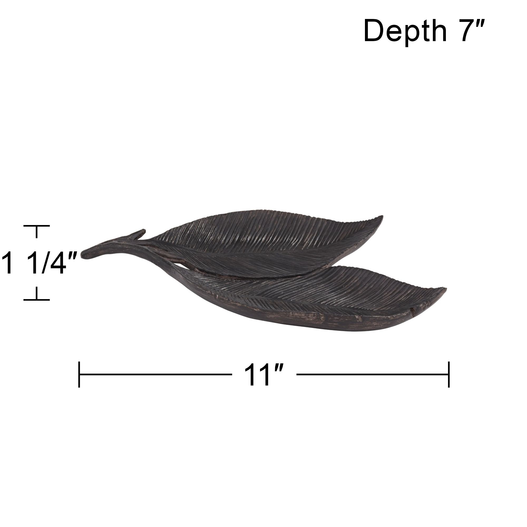 Image 7 Possini Euro Design Woodland Leaves 11"W Dark Brown Decorative Bowl more views