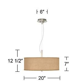 Image5 of Possini Euro Design Woven Burlap 20" Wide Modern Pendant Chandelier more views