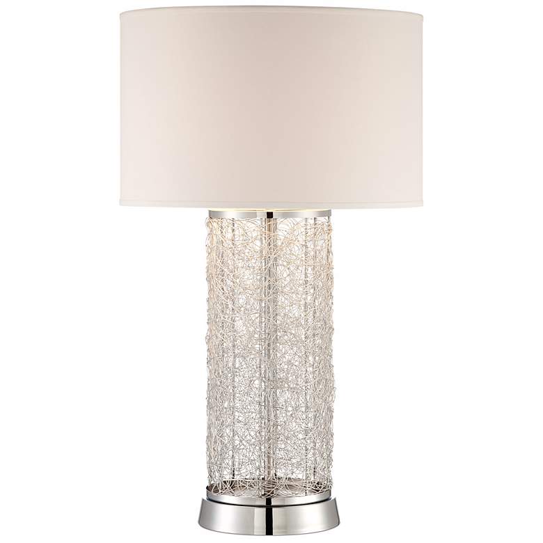 Image 1 Possini Euro Design Wrapped Wire Cylinder Table Lamp