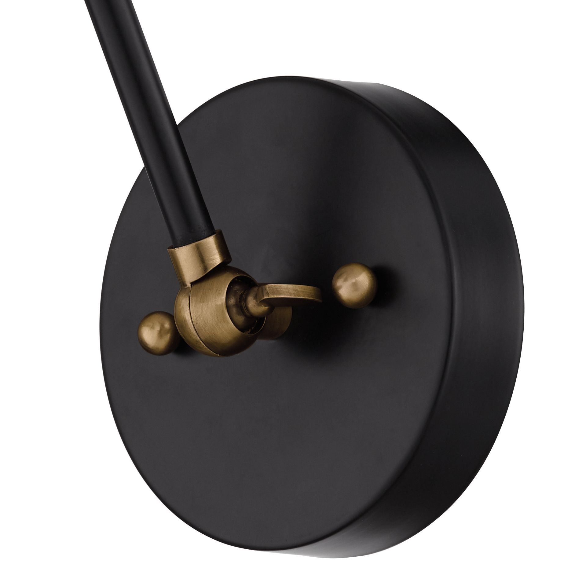 Image 5 Possini Euro Design Wray Black/Antique Brass Adjustable Hardwire Wall Lamp more views