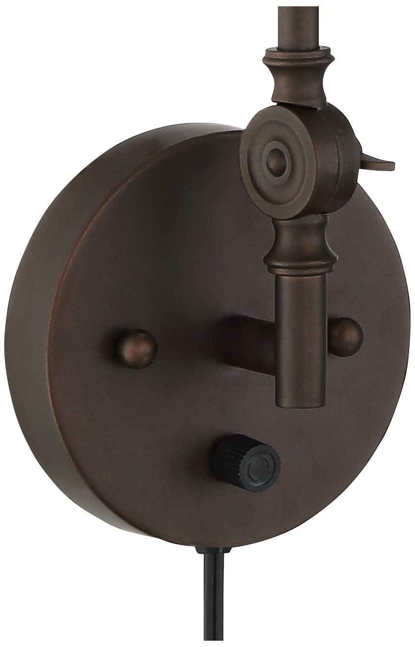 Image 5 Possini Euro Design Wray Bronze Metal Adj. Plug-In Wall Lamps Set of 2 more views