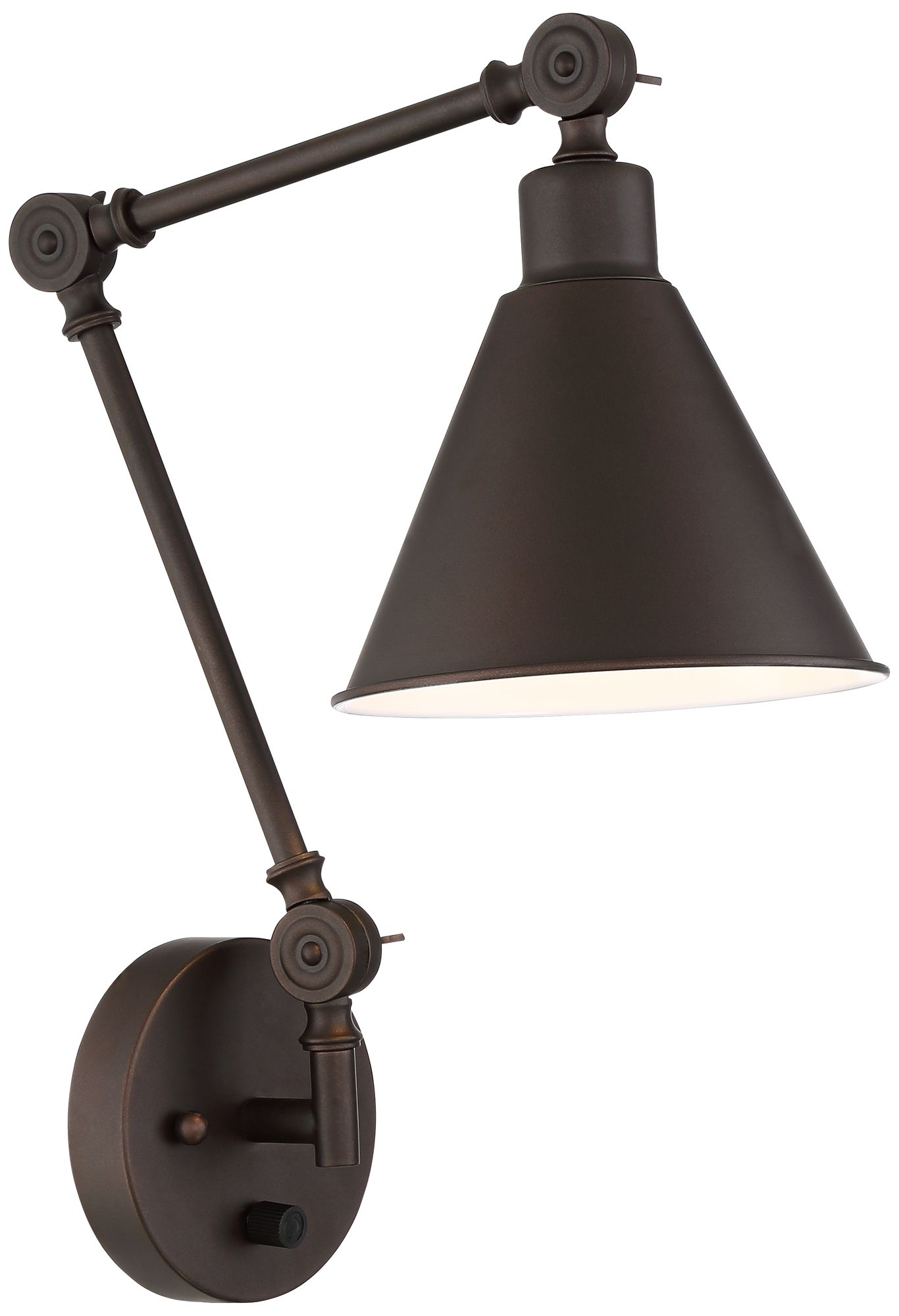 Image 6 Possini Euro Design Wray Bronze Metal Adj. Plug-In Wall Lamps Set of 2 more views