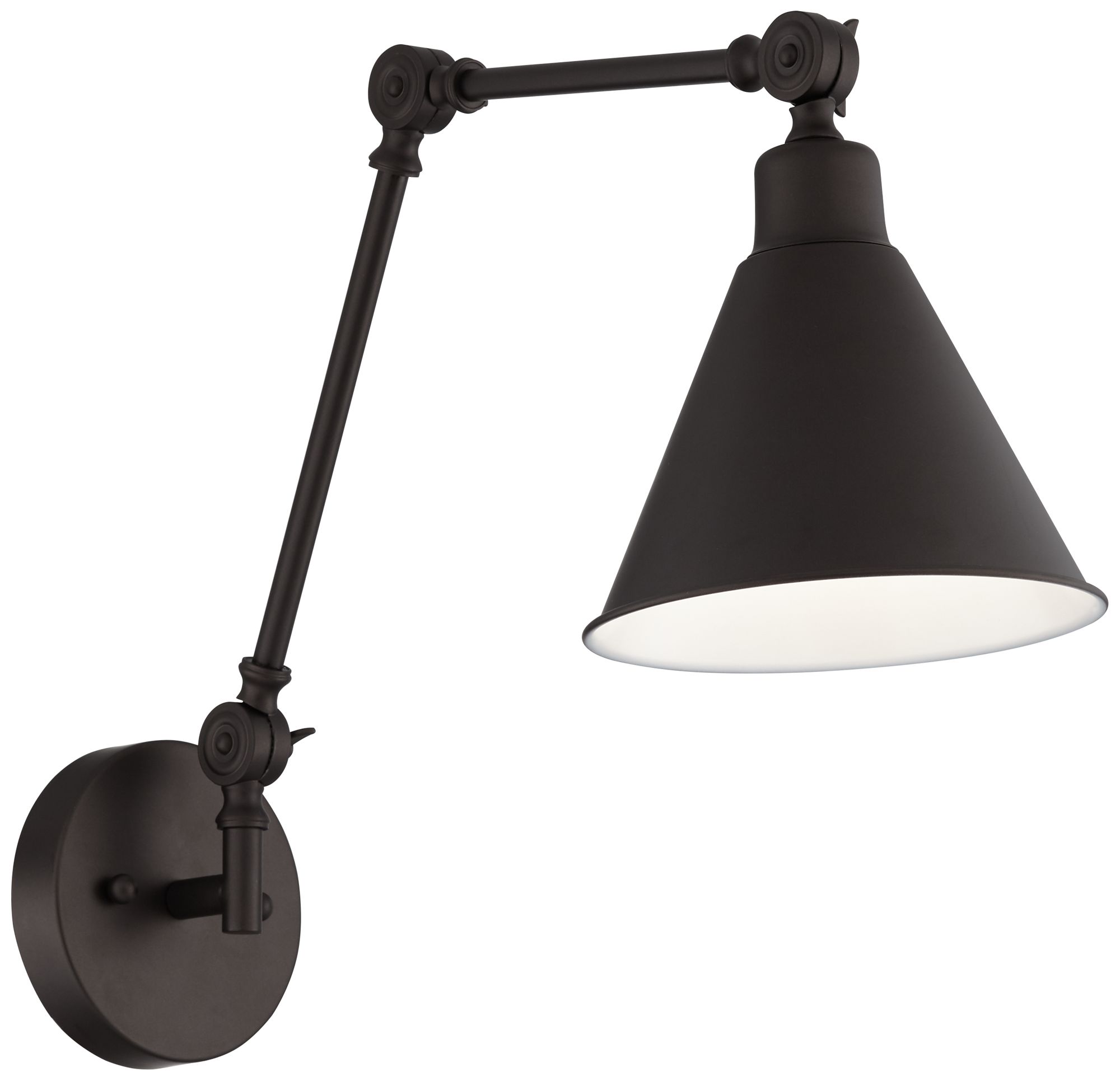 Image 2 Possini Euro Design Wray Bronze Metal Adjustable Hardwire Wall Lamp