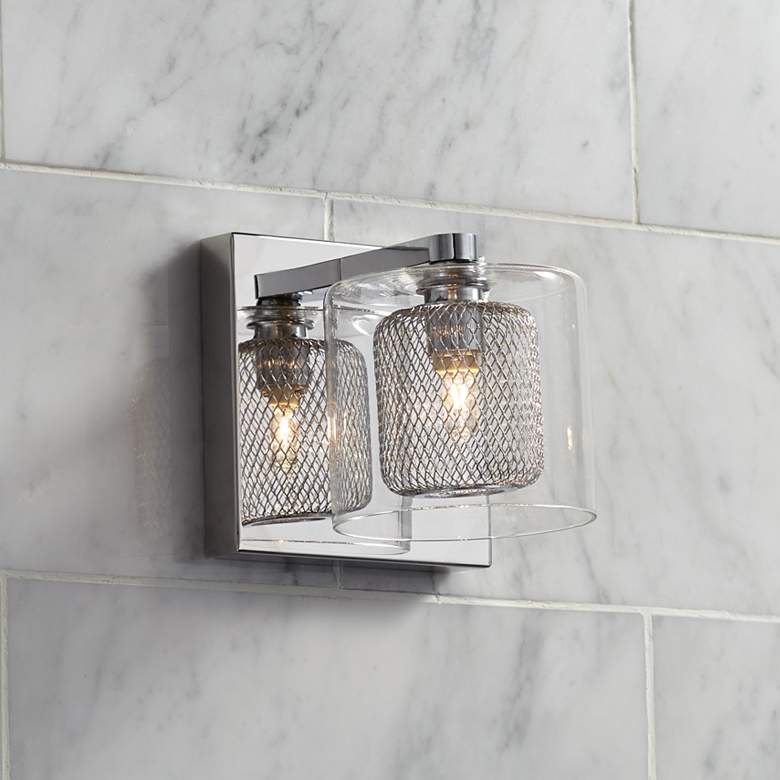 Image 1 Possini Euro Design Zatara 4 3/4" High Chrome Wall Sconce