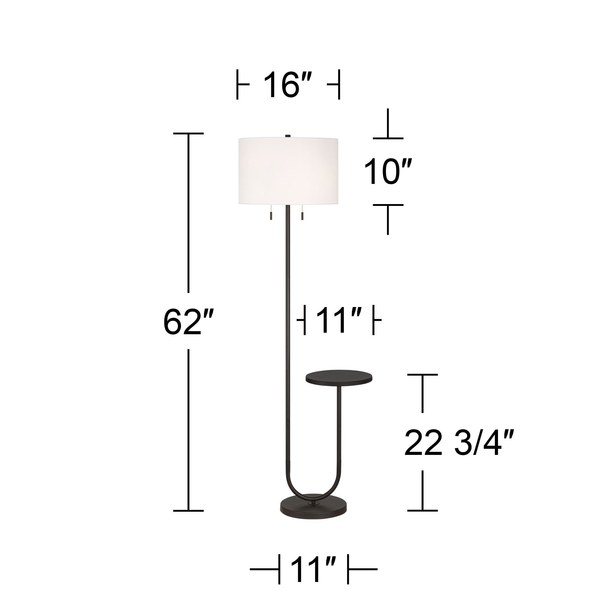 Possini Euro Deva 61" High Modern Bronze Side Table Floor Lamp in scene
