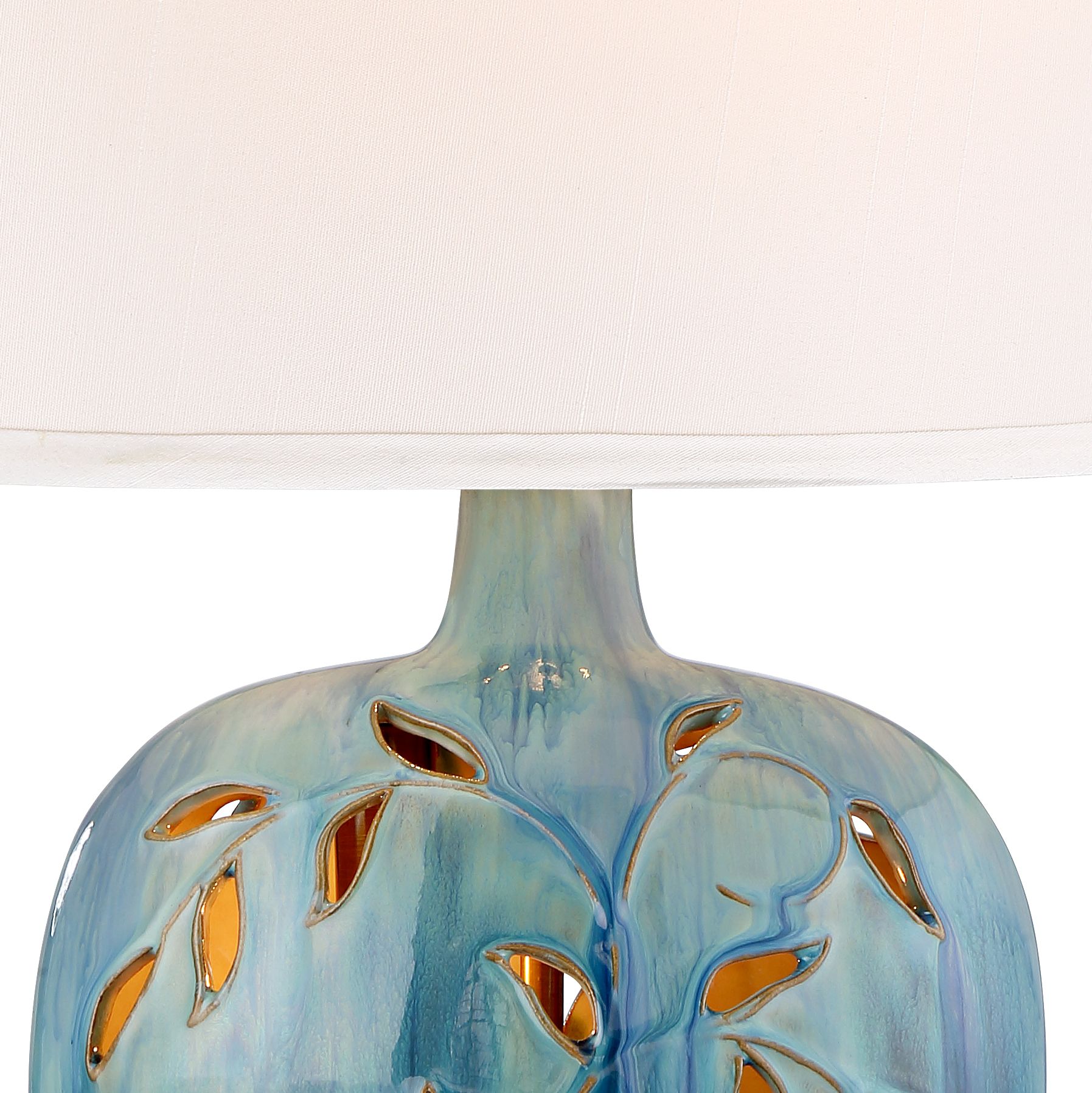Image 4 Possini Euro Devan 24 1/2" Blue Ceramic Night Light Lamp with Dimmer more views