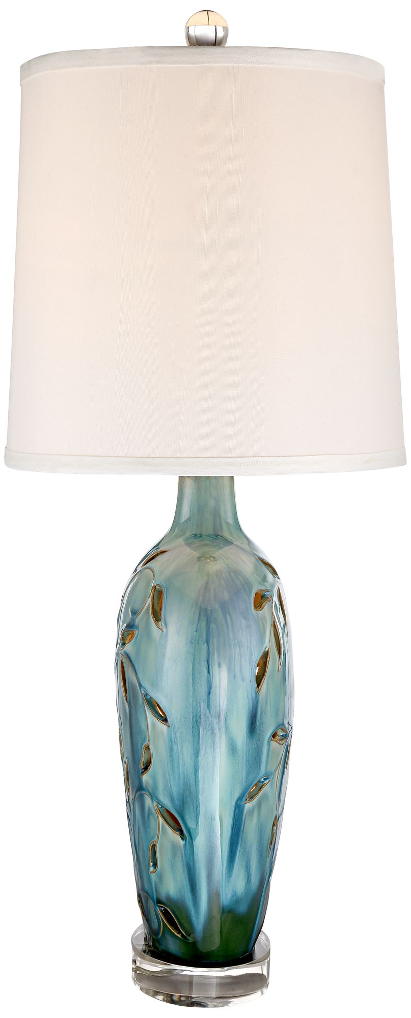 Possini Euro Devan 24 1/2" Blue Ceramic Night Light Lamps Set of 2
