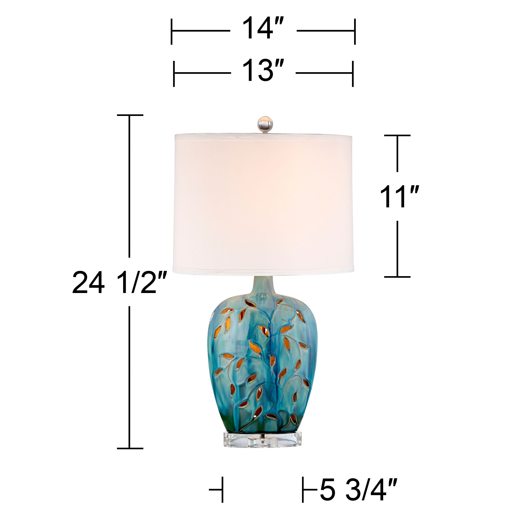 Possini Euro Devan 24 1/2" Blue Ceramic Night Light Lamps Set of 2